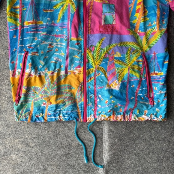Vintage Ken Done Colorful Hooded Jacket Printed Windbreaker Size Medium - Picture 5 of 15